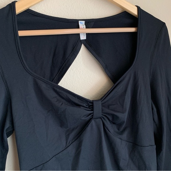 Free People Movement Black Open Back Long Sleeve Top - Picture 2 of 5